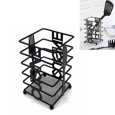 Picture of SQUARE METAL SPOON HOLDER BLACK-Black