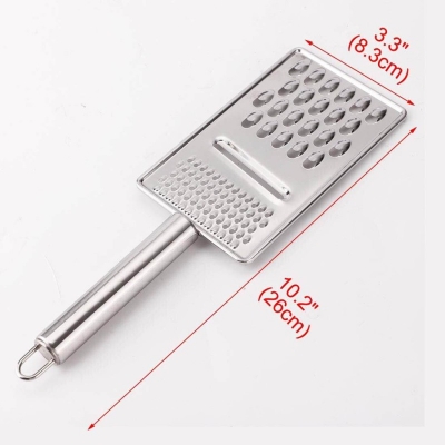 Picture of Metal Kitchen Restaurant Cheese Grater Slicer Peeler Shredder Tool Silver Tone-Silver