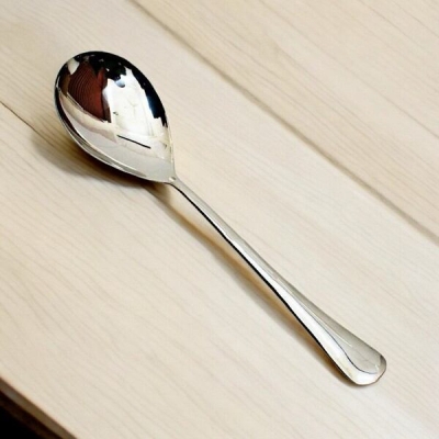 Picture of 11.5-Inch Large Serving Spoon - Stainless Steel with Mirror Polish Finish, Perfect for Cooking and Serving - Silver Utensil - 1 Piece-Silver