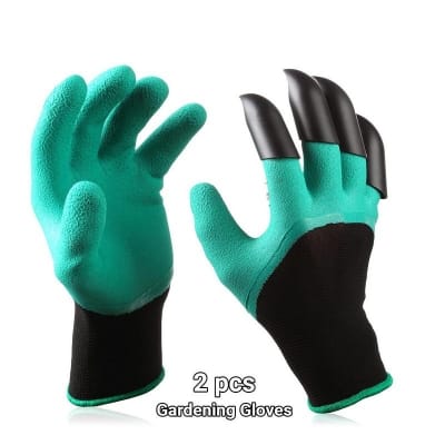 Picture of Genie Garden Gloves Quick And Easy Way To Garden 1 pair Hand Gloves-Green