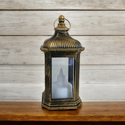 Picture of "14cm Battery Operated Outdoor Christmas Lantern - Multi-Color Lighted Wind Lamp | Ideal for Ramadan Table Decoration and Room Decor | Festive LED Lantern for Ramadan Kareem"-Multicolor
