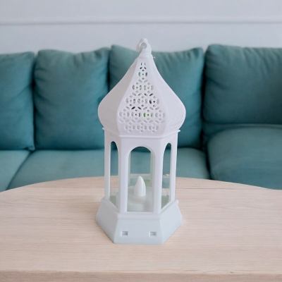 Picture of "14cm LED Ramadan Lantern - Multi-Color Morocco Wind Candle Lamp for Eid Mubarak and Islamic Party Decor | Battery-Powered ABS Plastic Decorative Light"-Multicolor