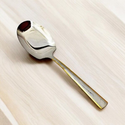 Picture of Silver 12 Inch Rice Spoon - Stainless Steel, Mirror Polish, Golden Design, Non-Magnetic, Ideal for Cooking and Serving-Silver