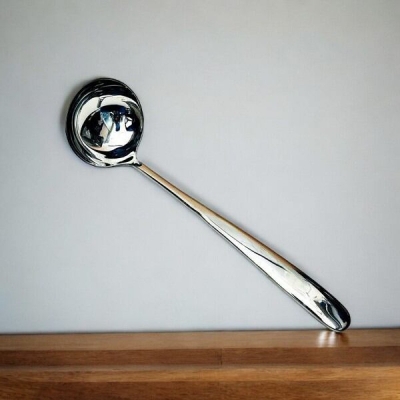 Picture of Big 10 Inch Soup/Dal Spoon - Stainless Steel, Mirror Polish, Silver Color, Perfect for Cooking and Serving, Sleek Design-Silver