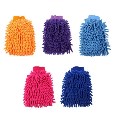 Picture of Multi-Color Small Size 2 Sides 1 Piece Super Mitt Microfiber Home Car Wash Cleaning Gloves Washing Machine Anti Scratch-Multicolor