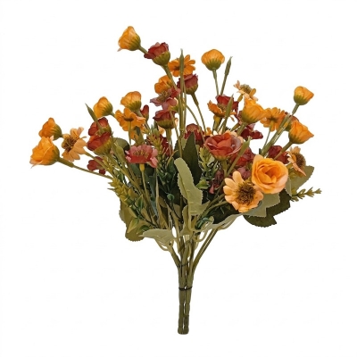 Picture of 2Pc Small Artificial Flower  stick Home Wedding Decor, Make Your Life be Full of Beautiful Vitality, Good Memories Light Champagne yellow-Yellow