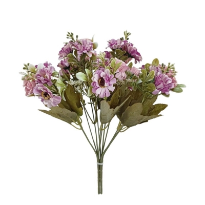 Picture of "Chrysanthemum Flower Bouquet, Artificial and Realistic, 18 Multicolor Blooms per Stick, 2 Sticks, 32x20 cm, Ideal for Home Decor, Wedding, and Garden, Made of Durable Fabric and Plastic."-Multicolor