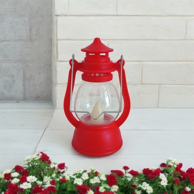 Picture of "12cm Halloween Retro LED Oil Lamp - Multi-Color ABS Plastic Lantern for Birthday Parties, Christmas Gifts, and Ramadan Decoration | Battery-Powered Table and Room Lighting"-Multicolor