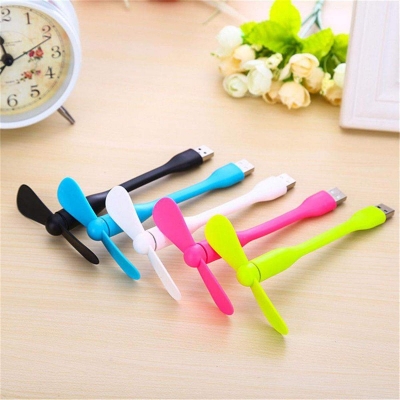 Picture of 1 pcs Mini Flexible Bendable USB Fan for Power Bank Laptop PC Notebook Computer AC Charger Mini Fan Multicolor-Multicolor