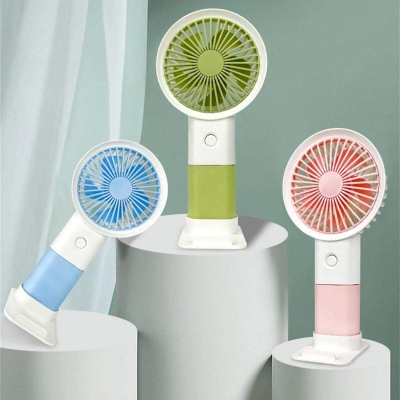 Picture of 1 pcs Handheld High Wind Portable Fan with Stand for summer cull wind-Multicolor