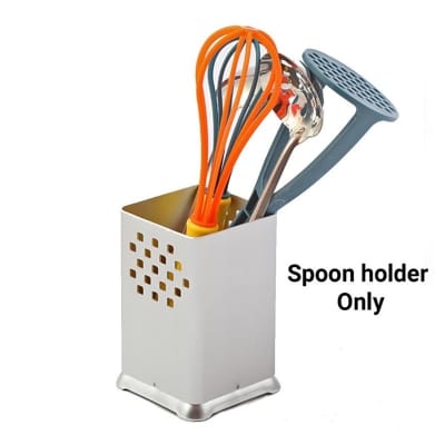 Picture of 1 pcs aluminum Household Kitchenware Drain Rack Kitchen Accessories Tool Chopsticks, spoon cutlery  Storage Rack square-White