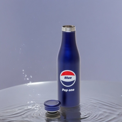 Picture of 1 pcs PepsiLogo-Best Stainless 500ml Water Bottle, Vacuum Drinking Bottle, Blue Color-Blue