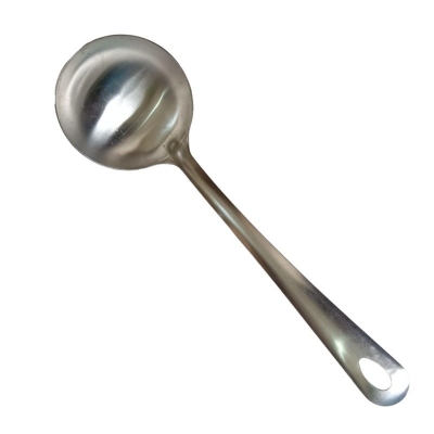 Picture of 9 Inch Stainless Steel Big Soup Spoon, Silver, Non-Magnetic. Ideal for Cooking and Serving, This Large Spoon Ensures Effortless Handling of Soups and Stews.-Silver