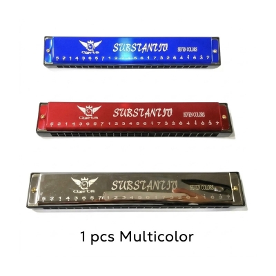 Picture of Harmonica Instrument 24 Cells Wind Harmonica Music-Multicolor