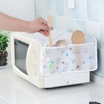 Picture of Microwave Oven Dust Cover Waterproof Oven Cover Kitchen European Oil-proof Cover Cloth-Multicolor