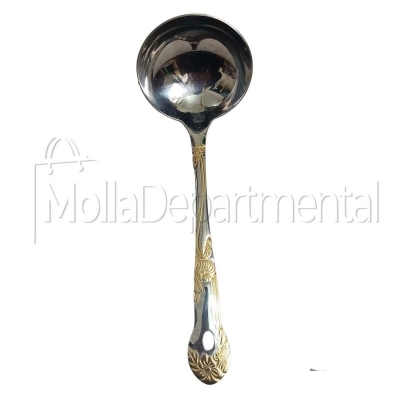 Picture of 1 pcs stainless steel Big Sup spoon golden design heavy quality-Silver