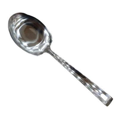 Picture of Stainless Steel Rice Spoon - 10 Inch, Mirror Polish, Silver, Ideal for Cooking and Serving, Single Piece-Silver
