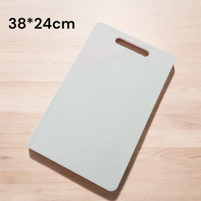 Picture of 1-Piece Cutting Board - Antibacterial White Plastic - 38x24cm - Rectangular Shape - Reliable & Hygienic Tool for Food Preparation-White