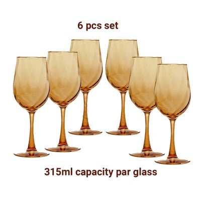 Picture of 6 PCS coke GLASS GOBLETS, EJ6135HA, 315ML-Gold