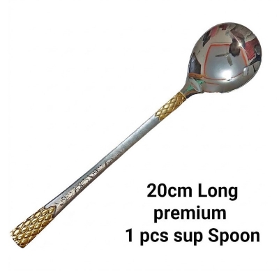 Picture of AYD 1 pcs premium quality Big Size sup spoon 20 cm long Sup spoon golden and Silver spoon , Best tableware Sup Spoon Design-2-Gold