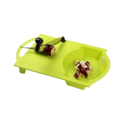Picture of  Enterprise Chop & Wash 14 inch x 9.3 Plastic Chopping Board with Knife Multi Crusher Cutter Chopper

46%
off-Green