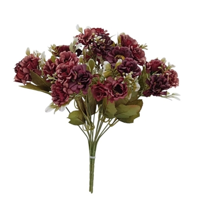 Picture of "Realistic Silk Chrysanthemum Bouquet, Artificial Flowers with 18 Multicolor Blooms per Stick, 2 Sticks, 32x20 cm, Perfect for Home Decor, Weddings, and Garden Decoration, Made of Durable Fabric and Plastic."-Multicolor