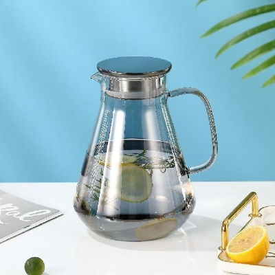 Picture of 1 PCS HEAT RESISTANT GLASS JUG, GPH27HA, 1440ML Black-Black