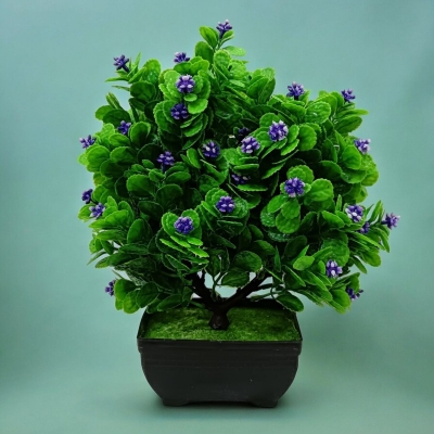 Picture of New Green Mini 1Pc Artificial Flower Tree Minicape with Multiple Colors for Restaurant and Home Table Bonsai Decor, Plastic Tub-Multicolor