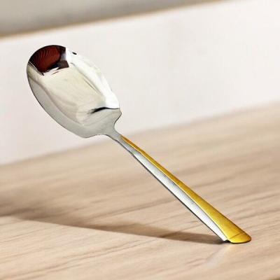 Picture of 12 Inch Silver Rice Serving Spoon - Stainless Steel, Mirror Polish, Golden Design, Non-Magnetic, Ideal for Cooking and Serving-Silver
