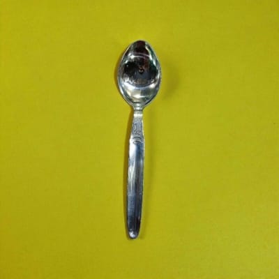 Picture of 1 pcs Square Shape 22cm Stainless Steel Table Spoon, Silver Serving Kitchen Tool-Silver