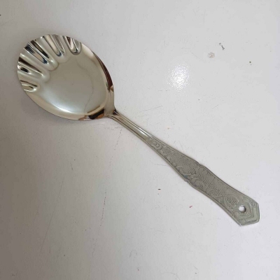 Picture of Rosy Kitchen Spoon: Stainless Steel, 10 Inch Rice Spoon. Silver with Mirror Polish Finish, Designed for Cooking and Serving. Durable and Versatile for Kitchen Use.-Silver