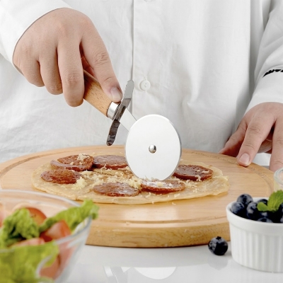 Picture of Kitchen Gadget Set Wooden Handle Stainless Steel Utensils Can Opener Peeler Garlic Press Cheese Grater Whisk Kitchen Accessories-Brown