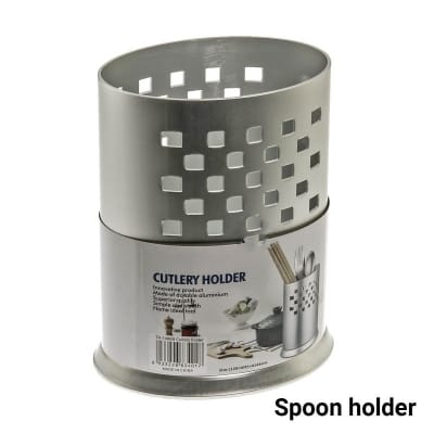 Picture of 1 pcs round aluminum Household Kitchenware Drain Rack Kitchen Accessories Tool Chopsticks, spoon cutlery  Storage Rack-White