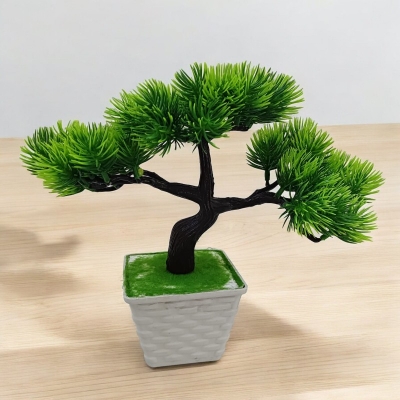 Picture of Realistic Simulation Pot with 23*23cm Artificial Bonsai - 3 Heads-Multicolor