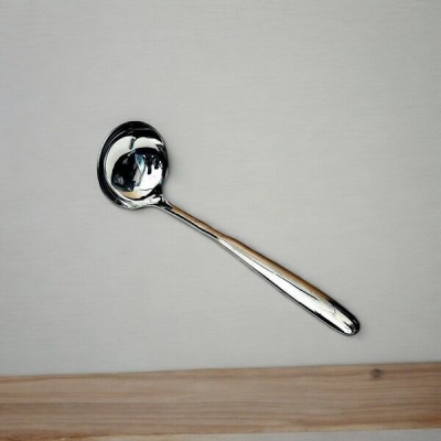 Picture of 8-Inch Stainless Steel Serving Spoon - Big Sup Design for Soup/Dal - Mirror Polish Finish, Durable Silver Utensil - 1 Piece-Silver