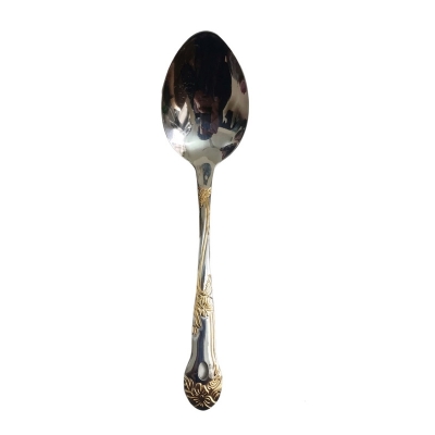 Picture of 1 pcs stainless steel Long Rice spoon golden design heavy quality-Silver