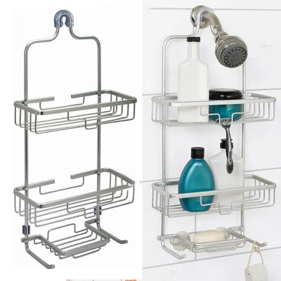 Picture of Progressive - Aluminum Shower Organizer Home Never Rust Rustproof Aluminum Shower Caddy, Satin Chrome - Bedding & Bath - Excellent-Silver