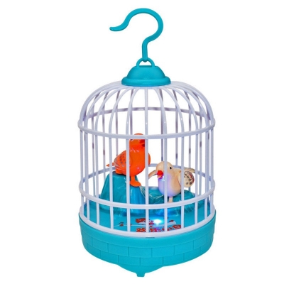 Picture of Sound Control Singing Bird Toy Simulation Bird Cage Creative Kid Electronic Toy-Blue