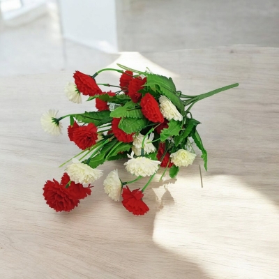 Picture of 40cm Long Multicolor Silk Artificial Flowers Stick - 20-28 Heads, Plastic and Fabric - Ideal for Home, Restaurant, Wedding, and Festival Decoration-Multicolor