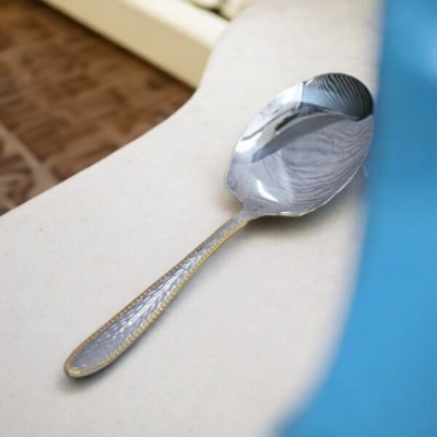 Picture of 11 Inch Rice Serving Spoon - Stainless Steel with Mirror Polish Finish, Non-Magnetic Design for Easy Handling, Ideal for Cooking-Silver