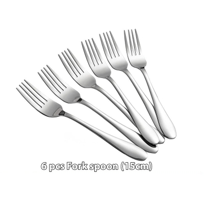 Picture of 6pcs Stainless Steel  Spoons Mini Coffee fork spoon 15cm-Silver