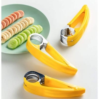 Picture of Fruit Cutter Yellow Banana Slicer Green Cut Sausage Multi Slicer Salad Ham Kitchen Gadgets & Accessories Vegetable Tool Items-Yellow
