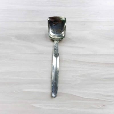 Picture of 1 pcs 22cm Square Shape Stainless Steel Serving Spoon, Silver Kitchen Tool-Silver