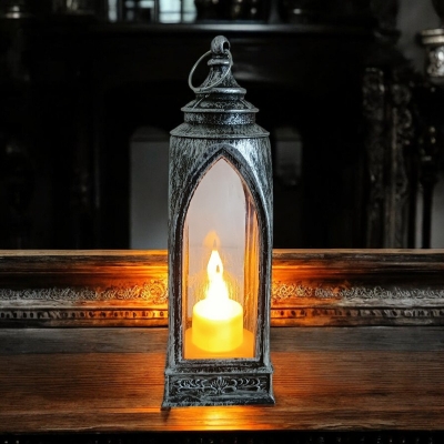 Picture of "19cm Ramadan Lantern - Battery Operated LED Candle Light (1 pc) | Multi-Color ABS Plastic for Ideal Table and Room Decoration"-Multicolor