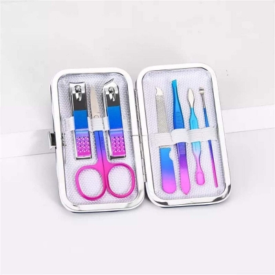 Picture of 7 Pieces Nail Clipper Kit Portable Manicure Pedicure Ear Clipper Kit Nail Clipper Tool (Color : A, Size : 7pcs/set)-Multicolor