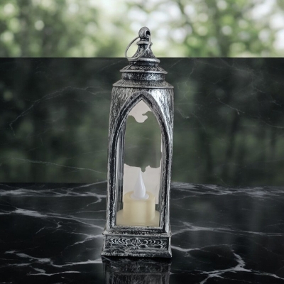 Picture of "19cm Hanging Lantern for Ramadan Kareem - LED Candle Light (1 pc) | Battery Powered Multi-Color ABS Plastic for Table and Room Decoration"-Multicolor