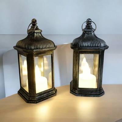 Picture of "Set of 2 14cm Multi-Color Christmas Lanterns - Battery-Powered Lighted Wind Lamps | Ideal for Ramadan Kareem and Festive Home Lighting"-Multicolor