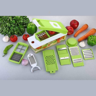 Picture of Ganesh Plastic Multipurpose Vegetable and Fruit Chopper Cutter Grater Slicer, Green Pack Of 1 KA3171-001-Green