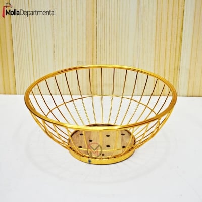 Picture of Progressive - Urban Vibes - 1 pcs golden color 10 Inch Metal Fruit Basket - Kitchen & Dining - Unrivaled in Genre - Modern and Trendy-Gold