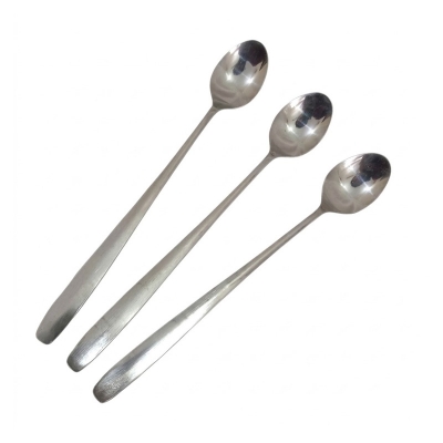 Picture of 3 pcs stainless steel long hundle pickling spoon silver colour 8 inch long-Silver